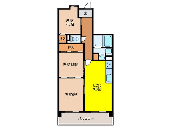 ユニライフ貝塚（306）の物件間取画像